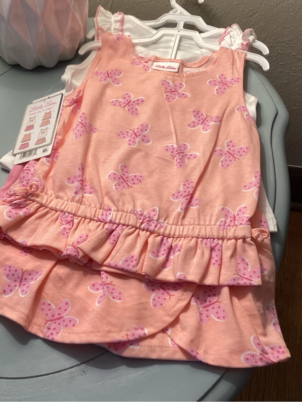 Little Lass 4 Piece Coordinated Set 2 Tops 1 Short & 1 Skort  Girls 6 NWT